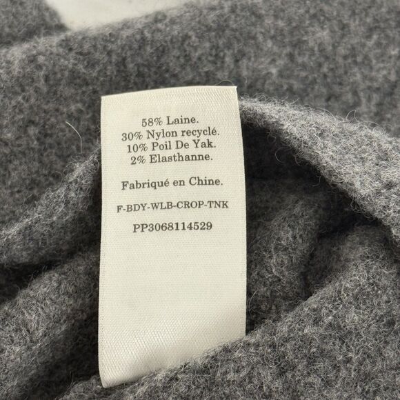EVERLANE The Cozy Stretch Tank M Wool Blend Heathered Charcoal Gray EUC B40 - Picture 10 of 10